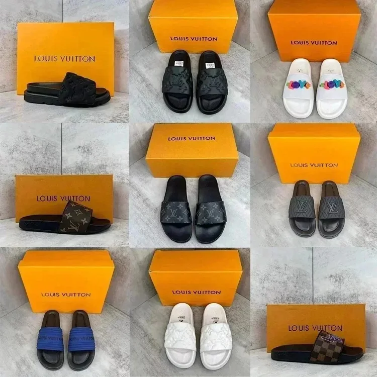 LV Louis Vuitton Velcro Slippers Couples