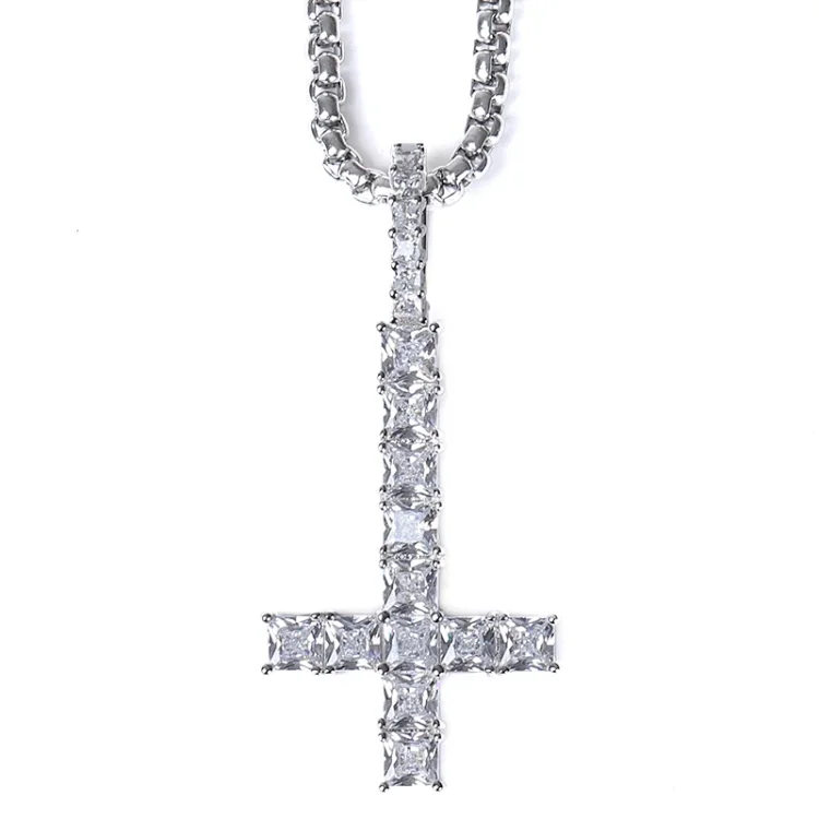 Elegant Diamond Cross Pendant Necklace in Sterling Silver Elegant Jewelry