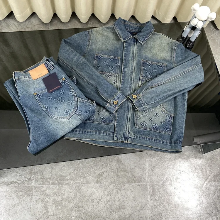 Louis Vuitton Denim Jacket with Monogram Pattern