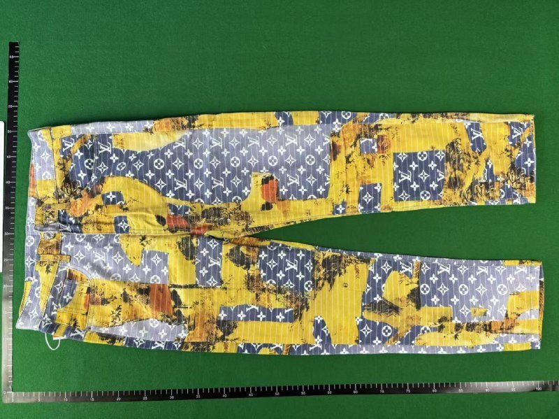  LV Monogram Print Yellow Pants Men's Fashion Streetwear