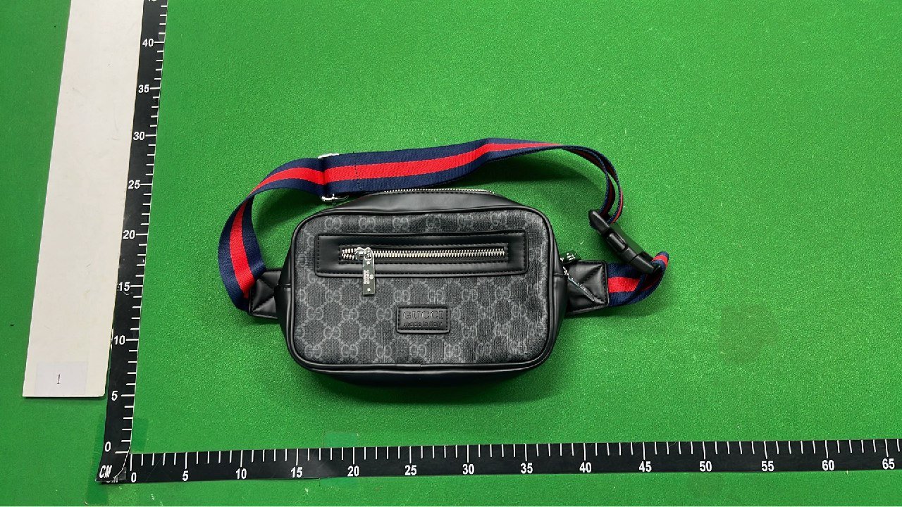 GUCCI Men's GG Canvas Belt Bag with Web Strap GUCCI Bags
