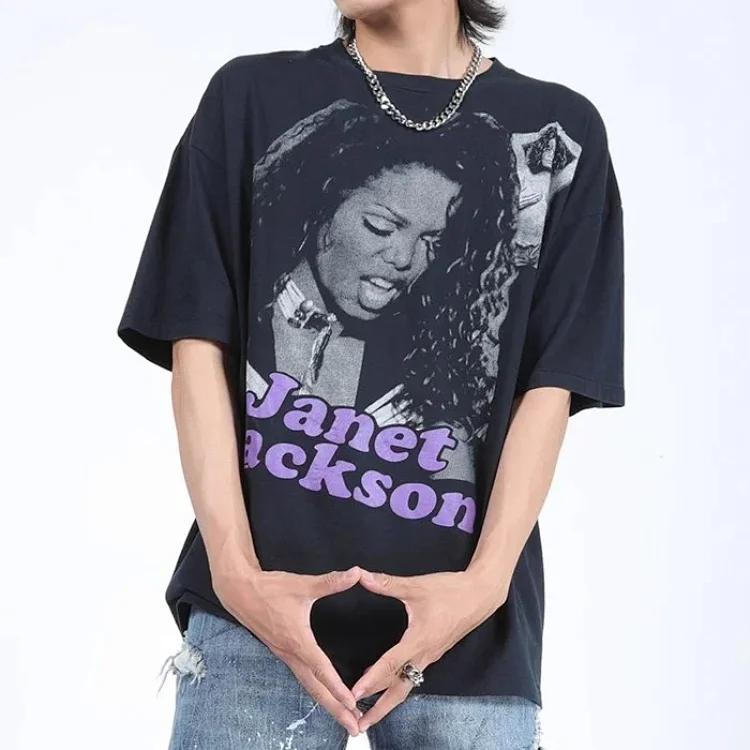  Janet Jackson Oversized T-Shirt - Black with Purp
