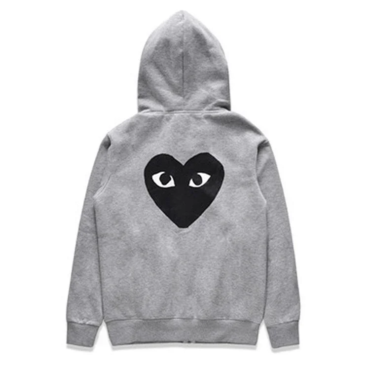  Comme des Garçons PLAY Heart Logo Hoodie - Grey C