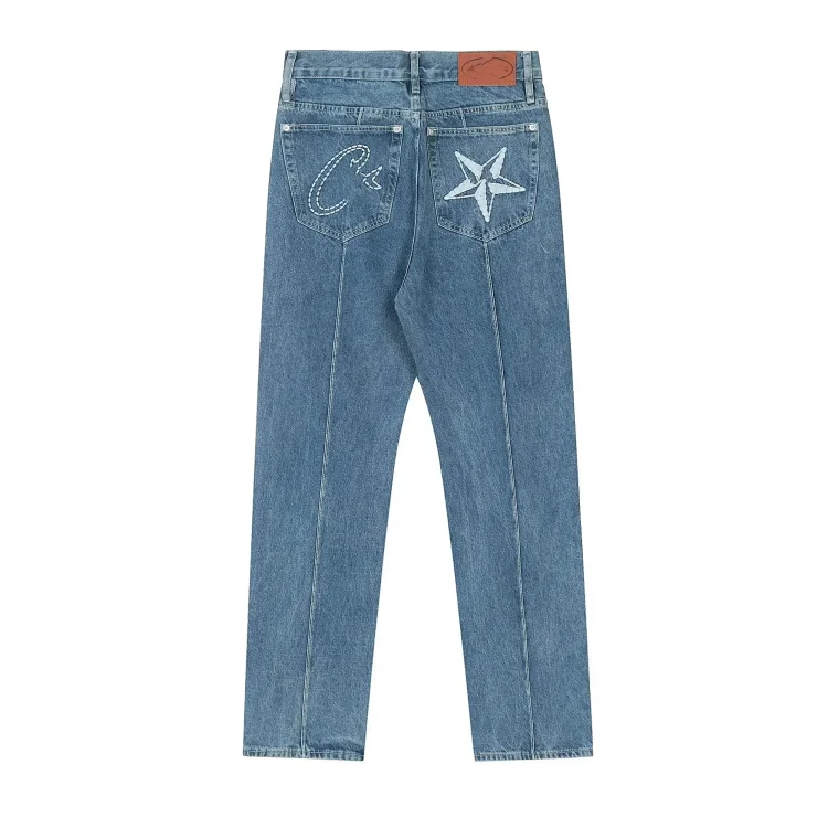 Calvin Klein Star Embroidered Jeans - Classic Blue