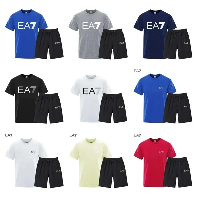  EA7 Men's T-Shirt and Shorts Set - Casual Sp