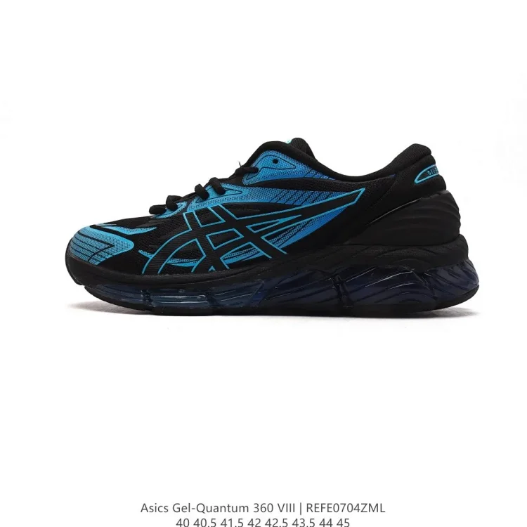 Asics Gel-Quantum 360 VIII Running Shoes - Black and Blue Asics Shoes