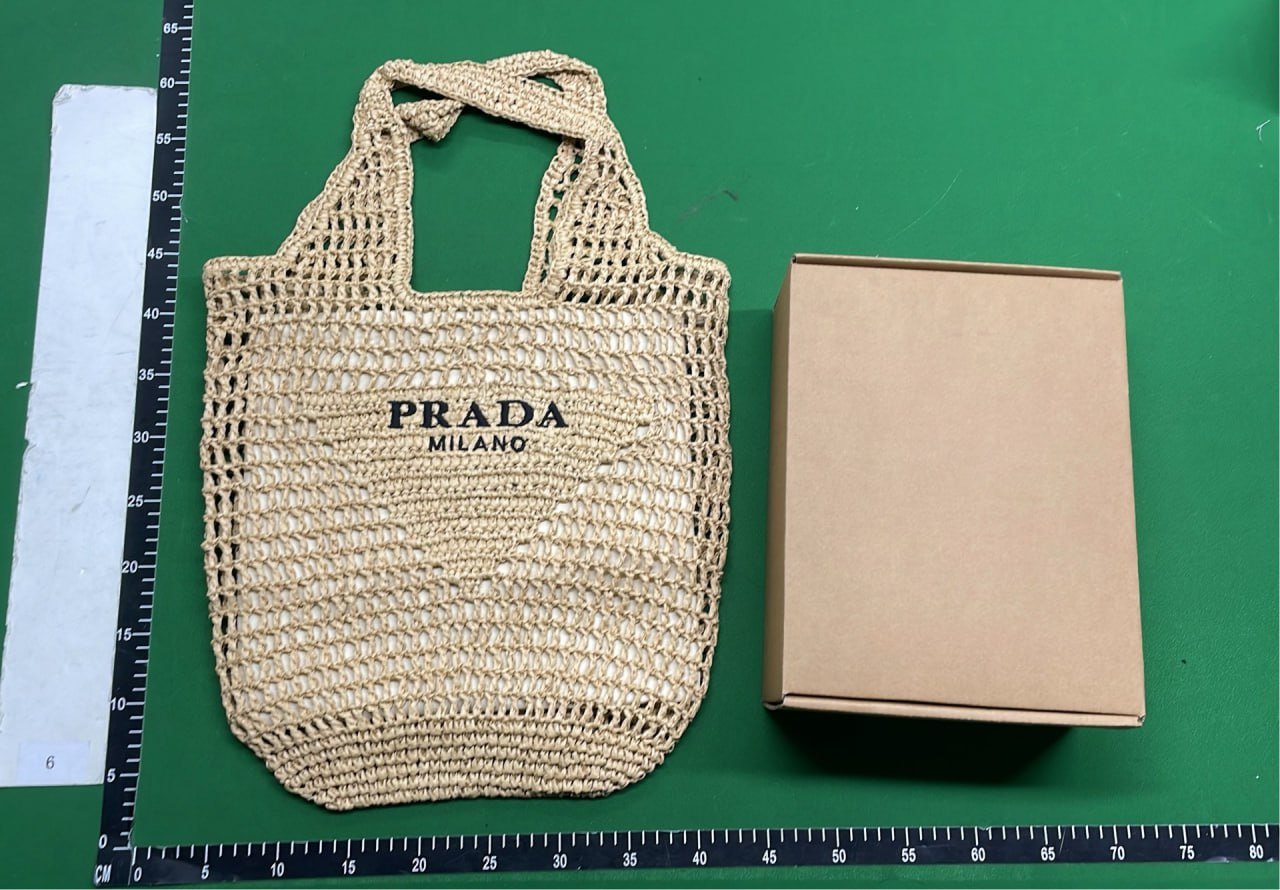 Prada Black Leather Tote Bag with Chain Strap