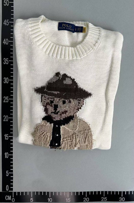 Polo Bear Knit Sweater with Western Design