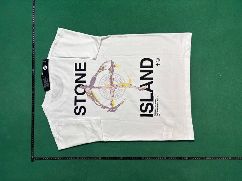 Stone Island White Logo T-Shirt Men's Cotton Tee