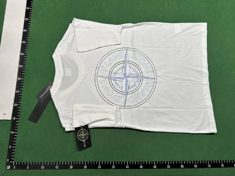 Stone Island White Logo T-Shirt Men's Cotton Tee