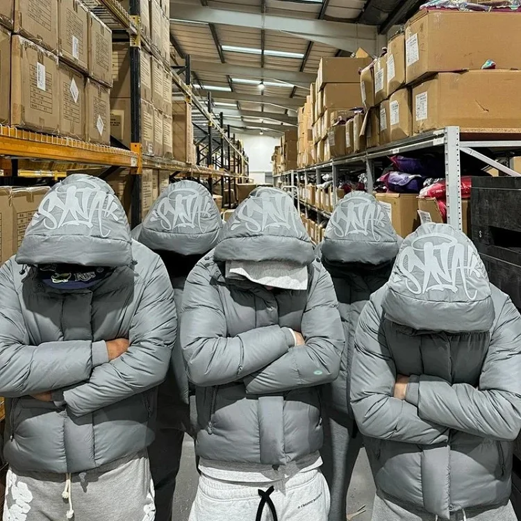 UrbanPuff Winter Puffer Jacket - Grey Hooded Insulated Coat UrbanPuff Jackets