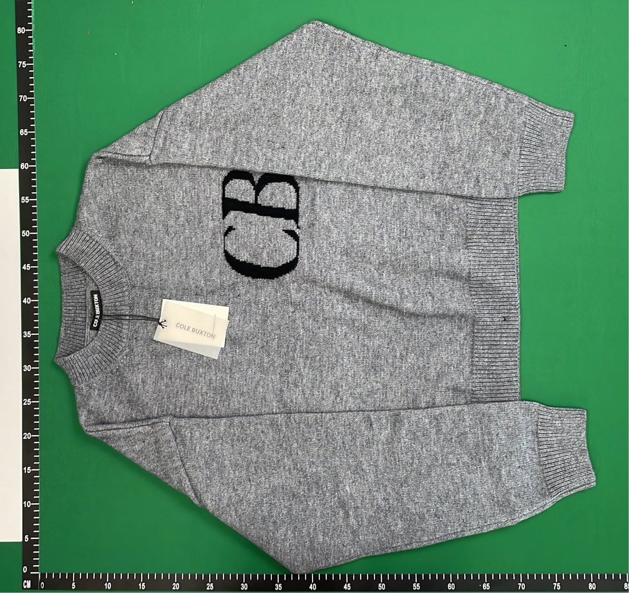 CB Grey Knit Sweater with Logo Embroidery CB Sweaters