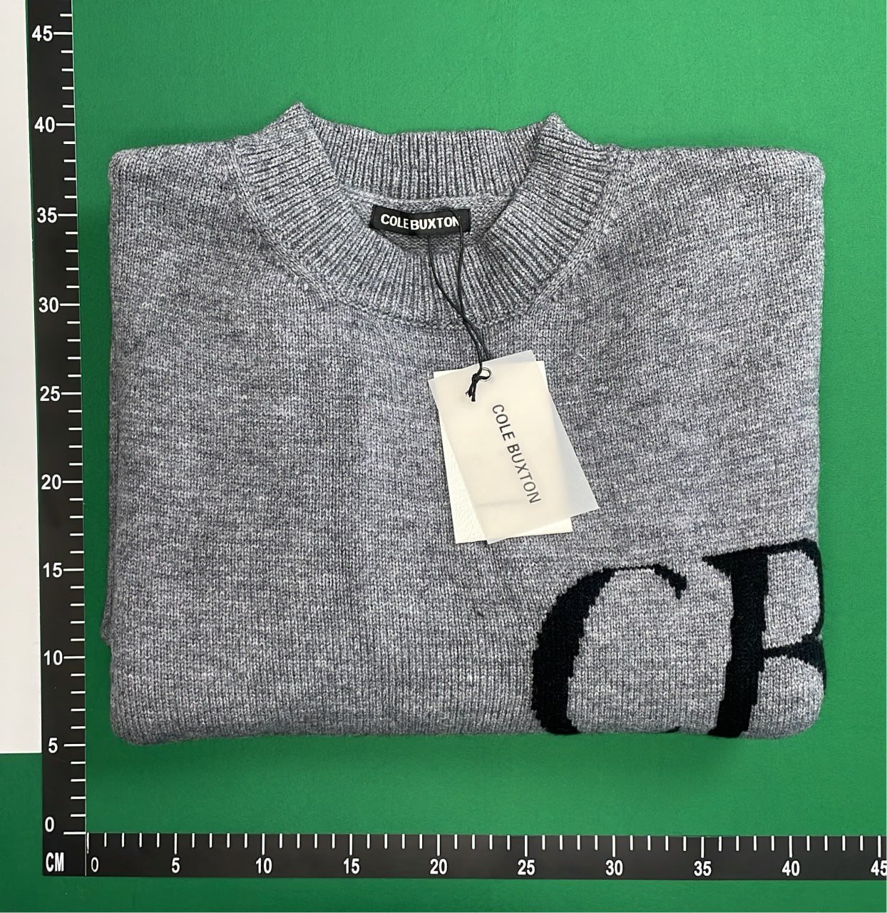 CB Grey Knit Sweater with Logo Embroidery CB Sweaters