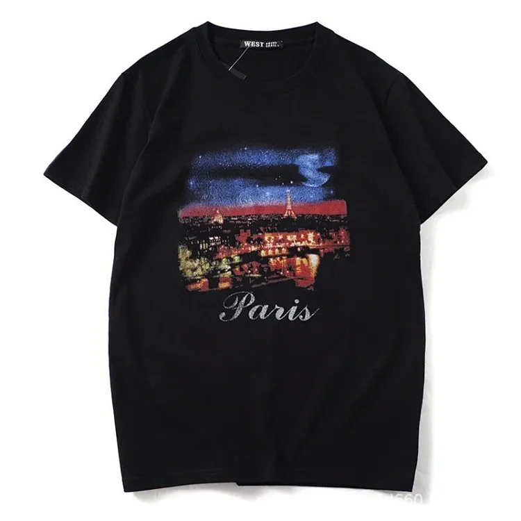 Paris Night Sky T-Shirt with Eiffel Tower Print  