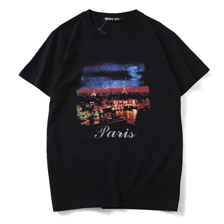 Paris Night Sky T-Shirt with Eiffel Tower Print  