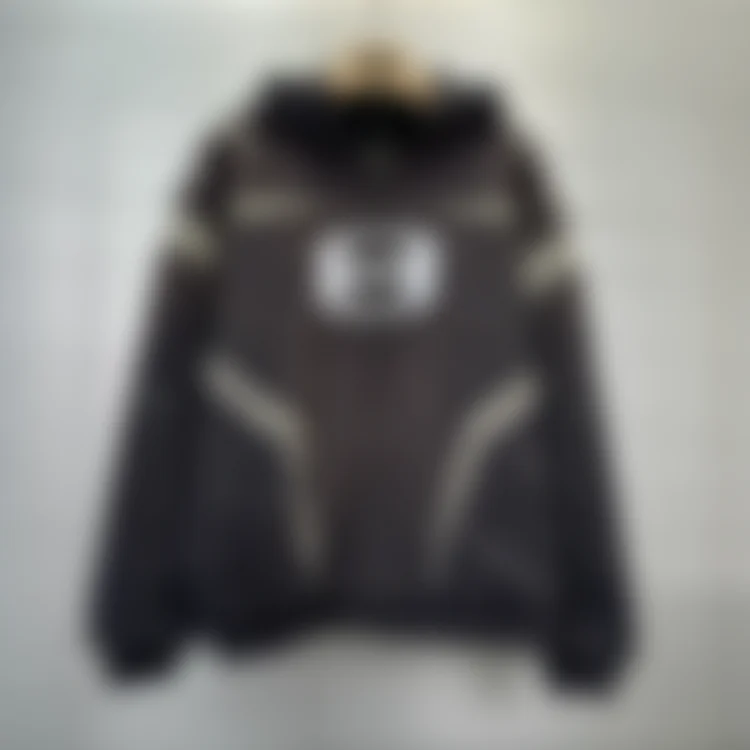 Black Hooded Jacket with Reflective Stripes Black Jackets