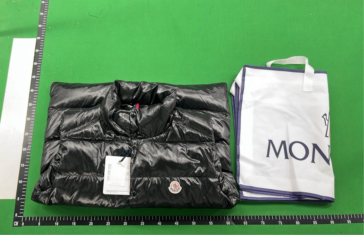 Moncler Men's Black Down Vest with Logo Patch Moncler Vest