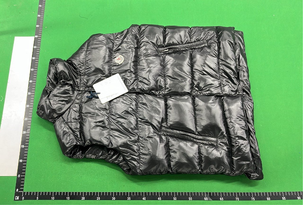 Moncler Men's Black Down Vest with Logo Patch Moncler Vest