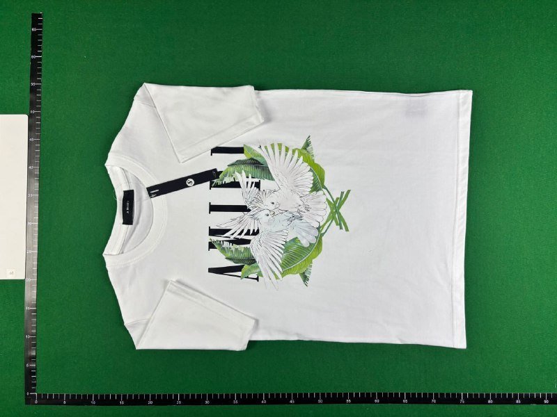 AMIRI White T-Shirt with Eagle and Leaves Design