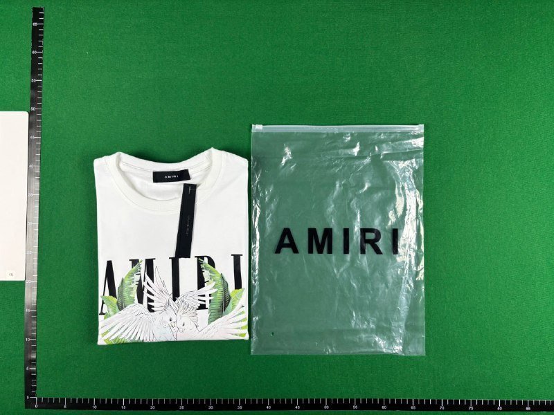 AMIRI White T-Shirt with Eagle and Leaves Design