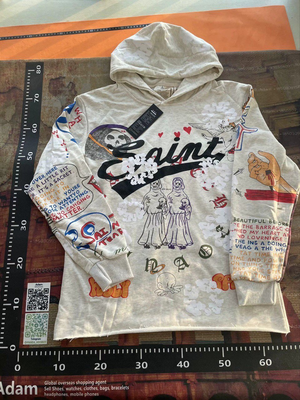 Saint Hoodie - Graphic Print Long Sleeve Sweatshirt  
