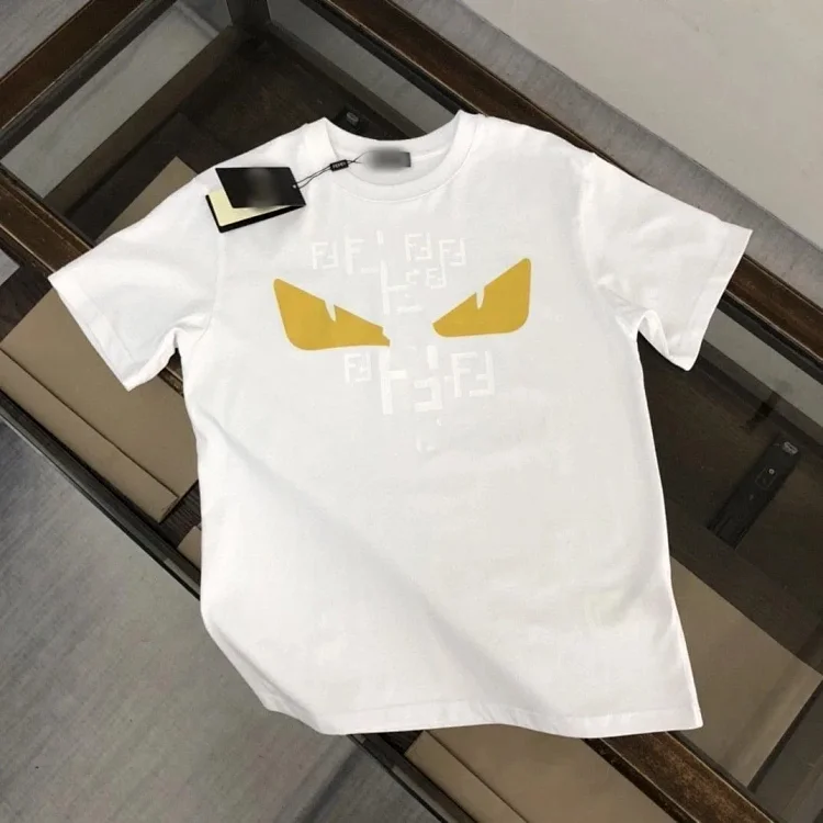  FENDI White T-Shirt with Iconic Monster Eyes Design