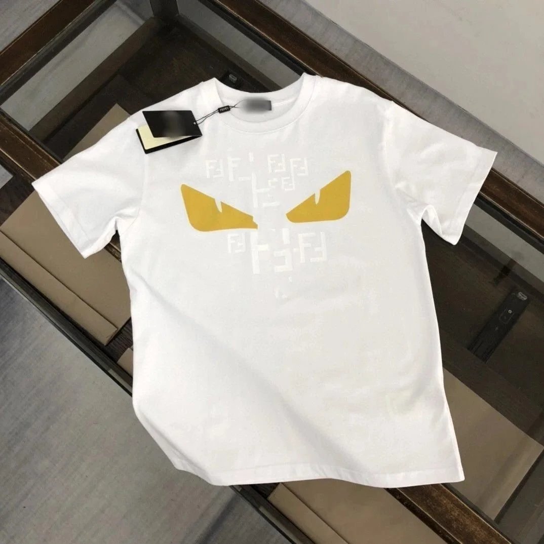  FENDI White T-Shirt with Iconic Monster Eyes Design