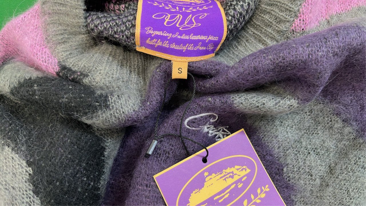 Gucci Purple Camouflage Knit Sweater Gucci Sweaters  