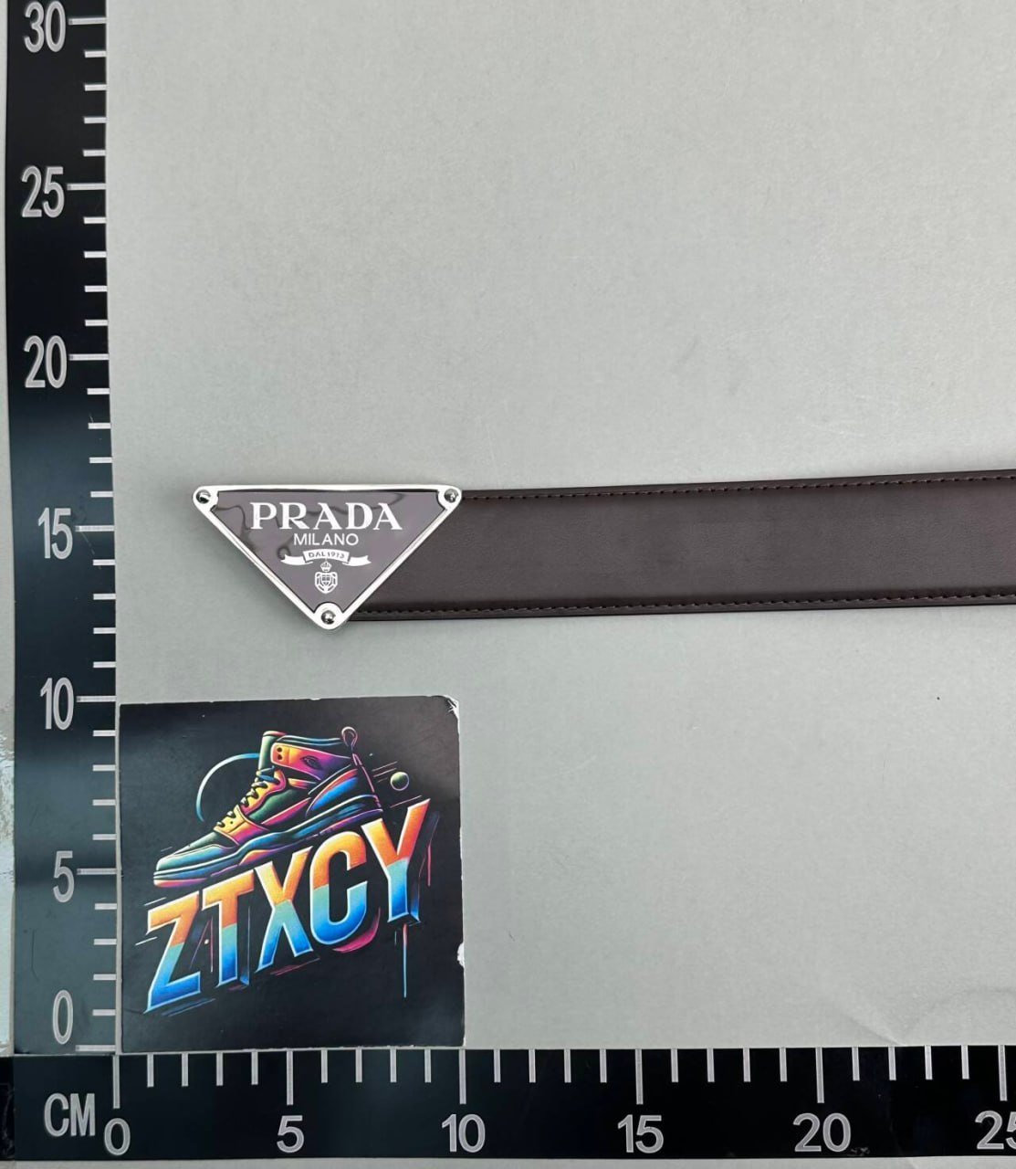 Prada Triangle Logo Belt for Men and Women  