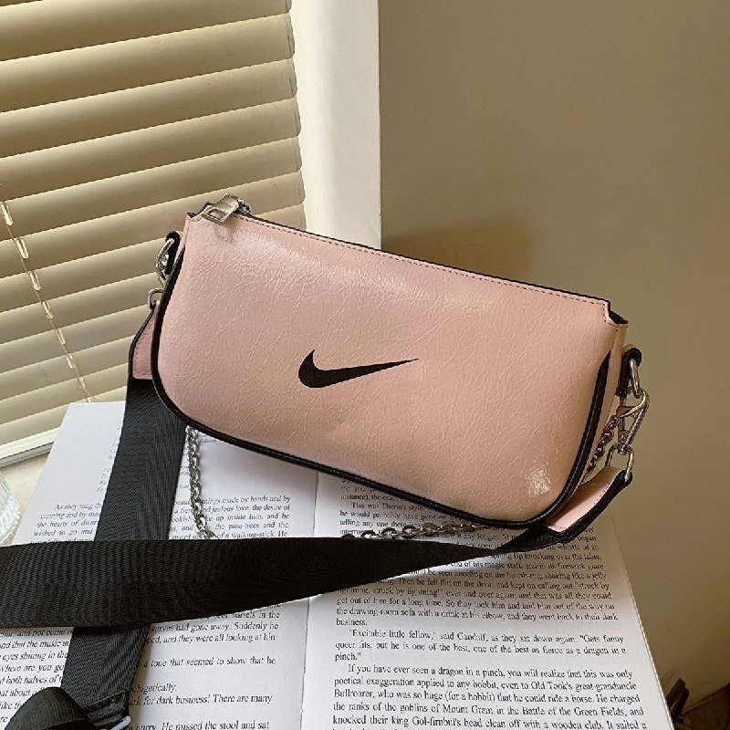 Nike Crossbody Bag with Chain Strap - White and Black  