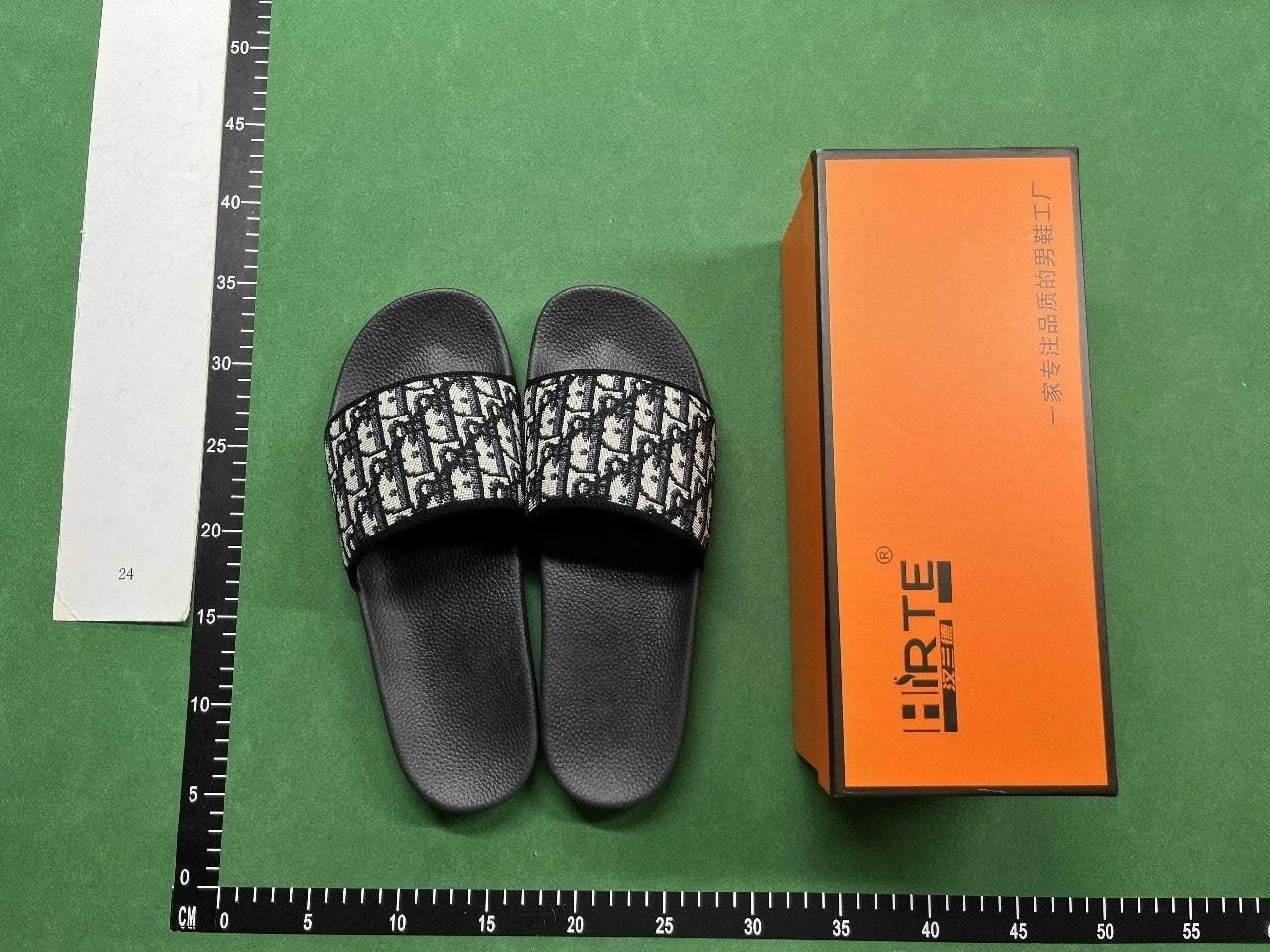 Dior Men's Black and White Monogram Slide Sandals - 109616  