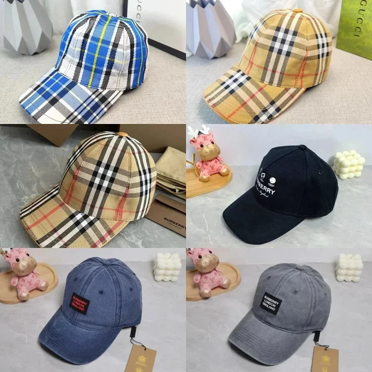 Burberry Plaid Baseball Cap for Men and Women - Classic Check Pattern  