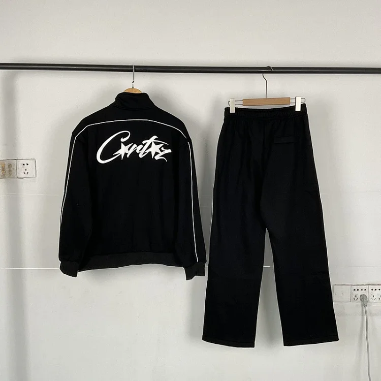 Curtiz Black Tracksuit Set with White Logo - Stylish and Comfortable Curtiz Sets